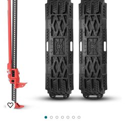 BUNKER INDUST Offroad High Lift Jack with Pair Traction Board Mate,48" FarmJack with Sand Mud Snow Track Mat Board, Offroad Tire Recovery Kit