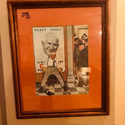 Norman Rockwell "Elect Casey" Defeated Candidate Canvas Textured Framed Print