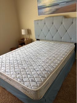 Queen size bed, headboard, and mattress - Free