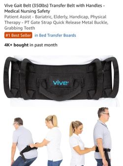 Vive Gait Belt (350lbs) Transfer Belt with Handles