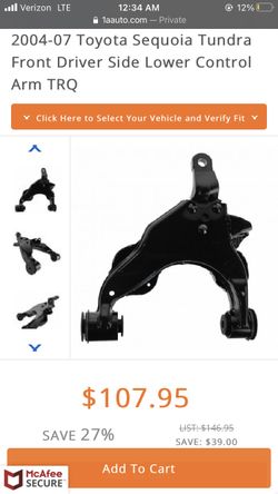Toyota Tundra lower control arm