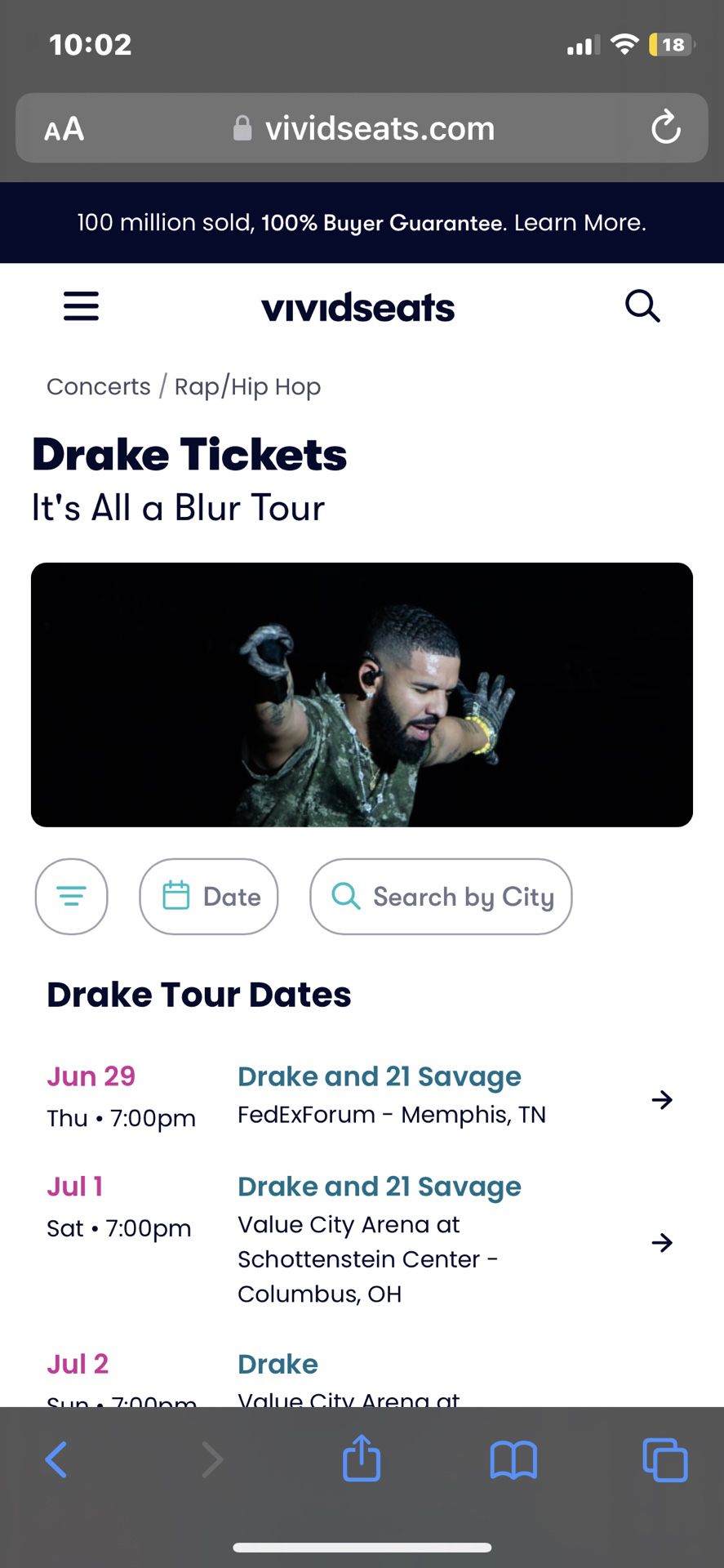 Drake & 21 Savage Concert (2TICKETS) SEC 225 ROW 9 -LOOK AT DESCRIPTION 