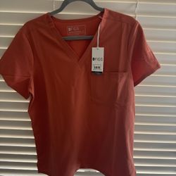 FIGS Medium Women Catarina Spiced Cider Scrub Top 