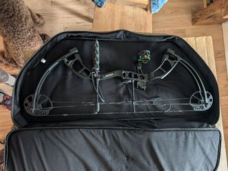 Bear compound hunting bow, bag, arrows, and accessories