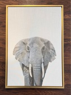 Sylvie Elephant Framed Canvas by Simon Te Tai Gray