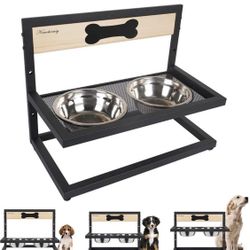 New! Elevated Dog Bowls, Raised Dog Bowl for Large Dogs Adjustable 3 Heights Stainless Steel Food and Water Bowls , Premium Metal Dog Bowl Holder Stan