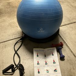 Pilates / Exercise Ball And Weights Set 