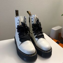 Dr. Martens Jadon platform boots - white - size 6
