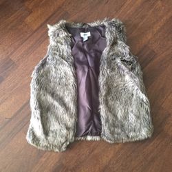 Gray Fur Vest Old Navy L(10-12)