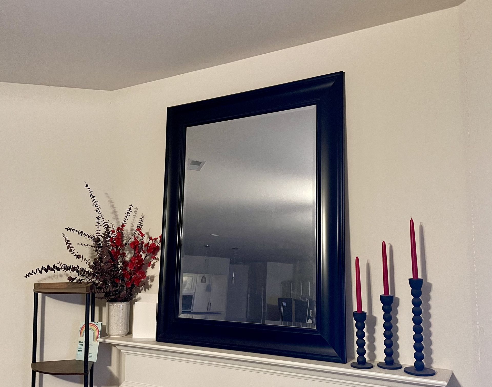 Large Black Frame Mirror – 38.5” x 48.5”