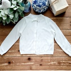2T-3T WHITE LONG-SLEEVE CARDIGAN **BRAND NEW W/OUT TAGS**