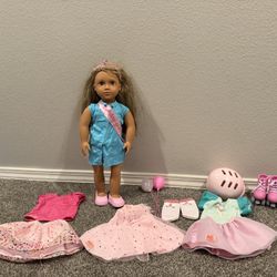 Our Generation Birthday Doll plus extra accessories- in EUC!