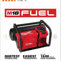 Millwaukee M18 Fuel 18 volt Lithium-ion Brushless Cordless 2Gal..Quiet Compressor (Tool  only) 