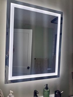 28" W X 36" H LED Bathroom Large Light Led Mirror,Anti Fog,Dimmable,Dual Lighting Mode,Tempered Glass|Apex