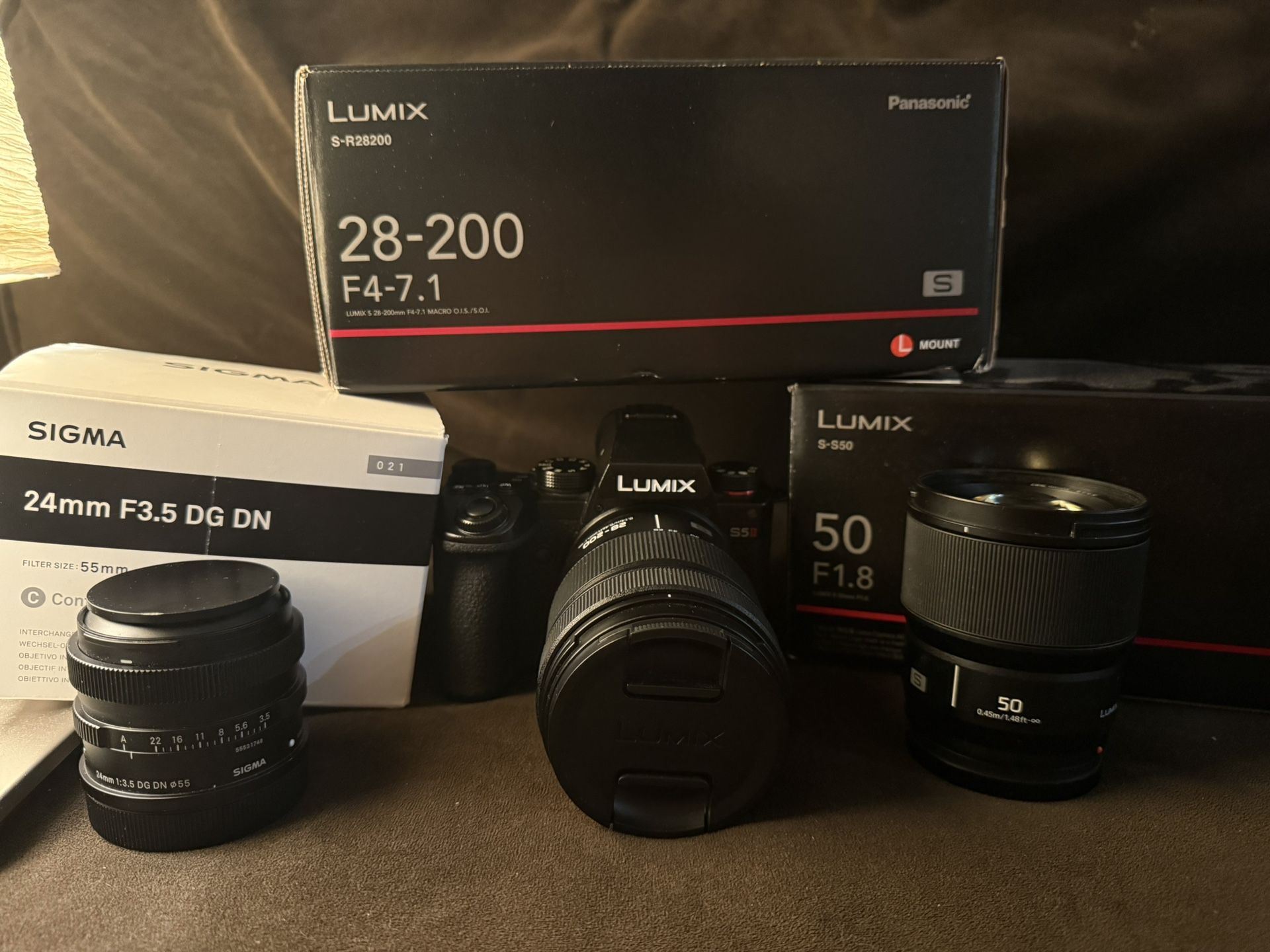 Panasonic LUMIX S5ii + LUMIX 28-200 Lens + LUMIX 50mm f/1.8 + Sigma 24mm F/3.5