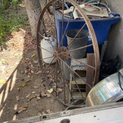 4pcs Wagon Wheels Complete Set Antique 