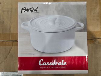 Parini Cookware 1.5 Qt White Casserole