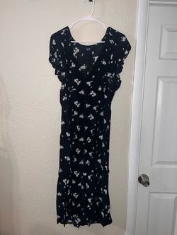 Gap Black Floral Midi Dress
