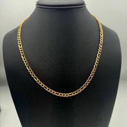 Jewelry 14k solid yellow gold Figaro necklace chain 20" 4.5 mm