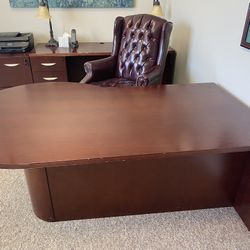 Cherry Wood Desk With return & Drawers