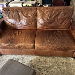 West Elm leather Couch