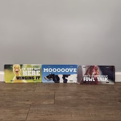 3 metal decoration license plates