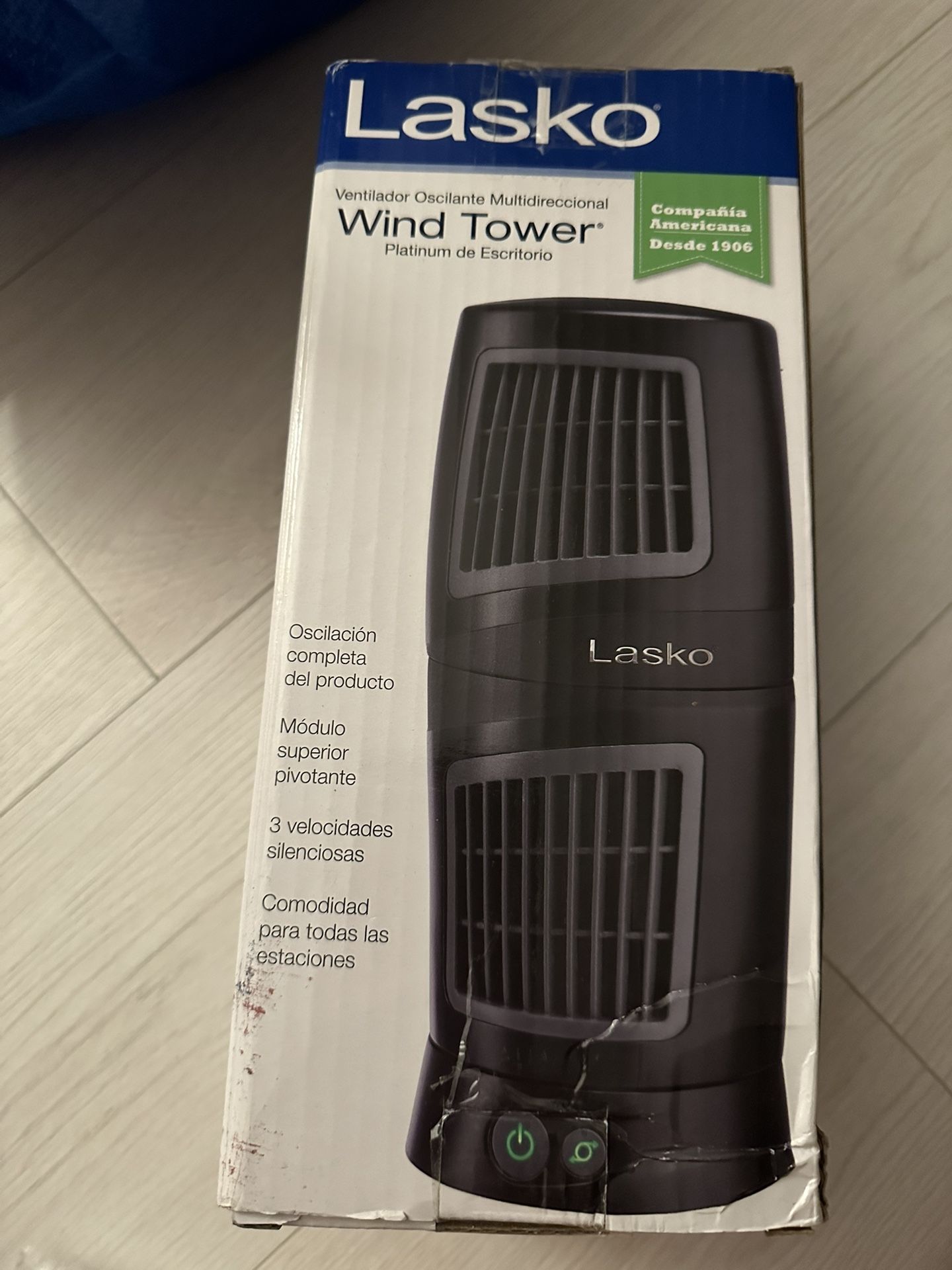 New Lasko Wind Tower Fan desktop multi direction fan
