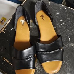 Black Flat Sandals-New