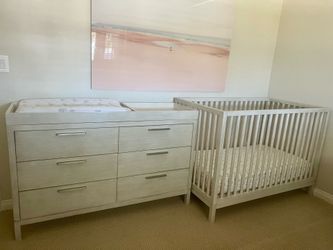 Nursery Crib & Changing Table Dresser Set - Restoration Hardware