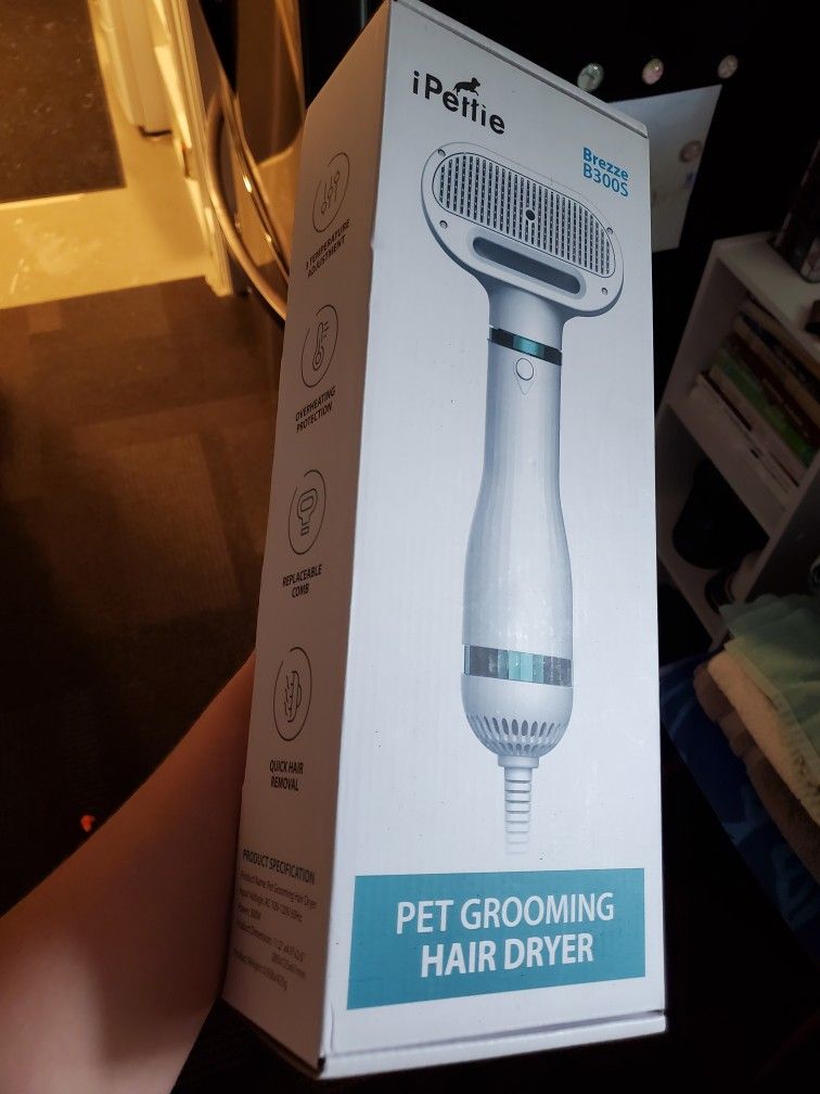 iPettie Pet Hair Dryer And Slicker Brush