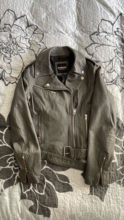 Barneys Originals Leather Biker Jacket Size 10