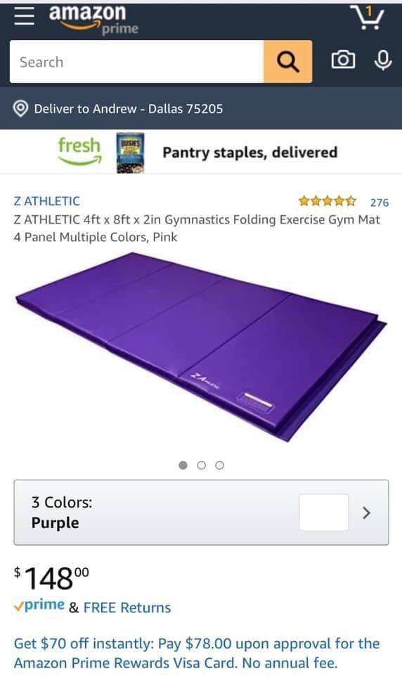 Z ATHLETIC 4ft x 8ft x 2in Gymnastics/Martial Arts/Tumbling Folding Exercise Gym Mat 4 panels. NAVY color. Selling $75 each set.