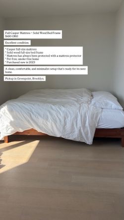 Full Casper Mattress+ Solid Wood AllModern Bed Frame