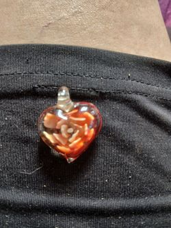 Glass heart with flower inside