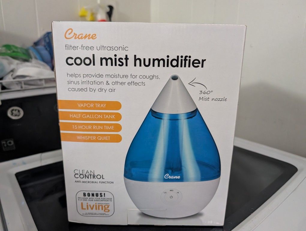 New Crane Filter Free Ultrasonic Cool Mist Humidifier