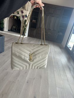 YSL Loulou Medium Shoulder Bag Creama Soft Color