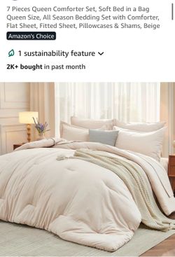 MUXHOMO 7 PCS queen comforter set