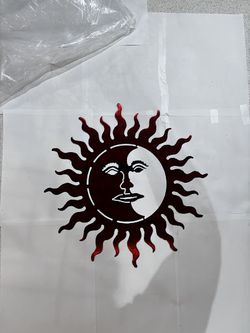 Sun w/ moon Face Copper Metal Sign 17x17 18 Gauge Steel Wall