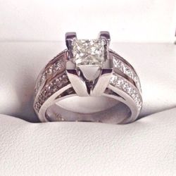 Platinum White Engagement 💍 Ring 14kt White Gold