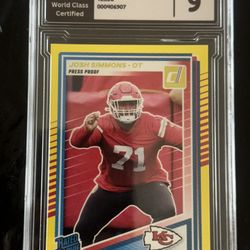 2025 Donruss Josh Simmons Yellow #368 Mint 9