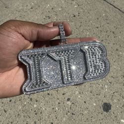 Silver Iced Out CZ ITB Pendant