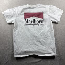 Y2K Marlboro World Championship Team Men’s Size M White Distressed T-Shirt #4A