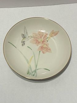 Vintage Crowning Touch Hummingbird Floral Wall Plate Japan Pre Owned