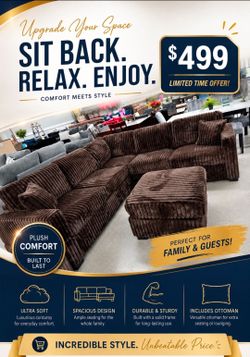 Stylish  sectional  sofa with ottoman