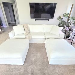 Cloud Couch & Two Storage Ottomans