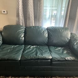 Leather sofa and love seat