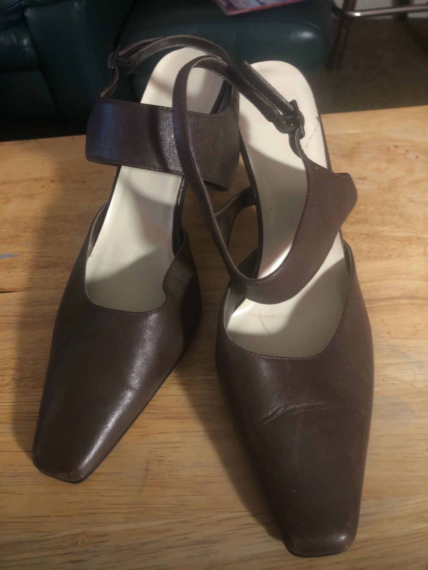 Ladies brown Dressy Heels sized 10M