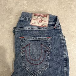 blue and red true religion jeans size 31