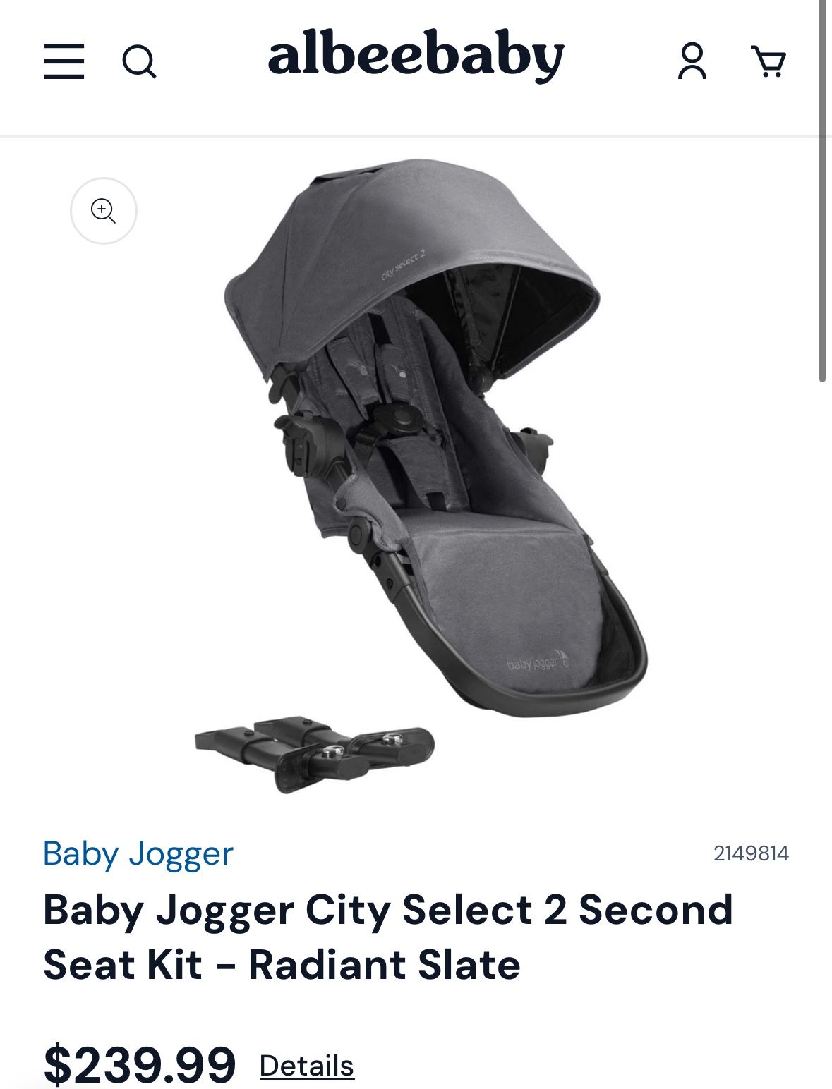 Baby Jogger City Select Second Seat Kit