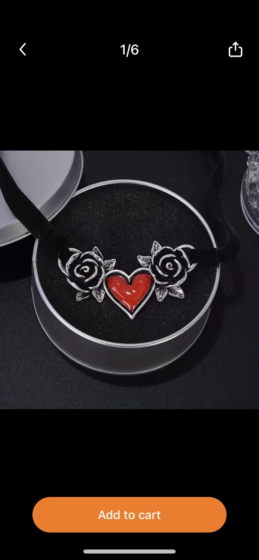 Stunning Red Heart And Rose Velvet Choker